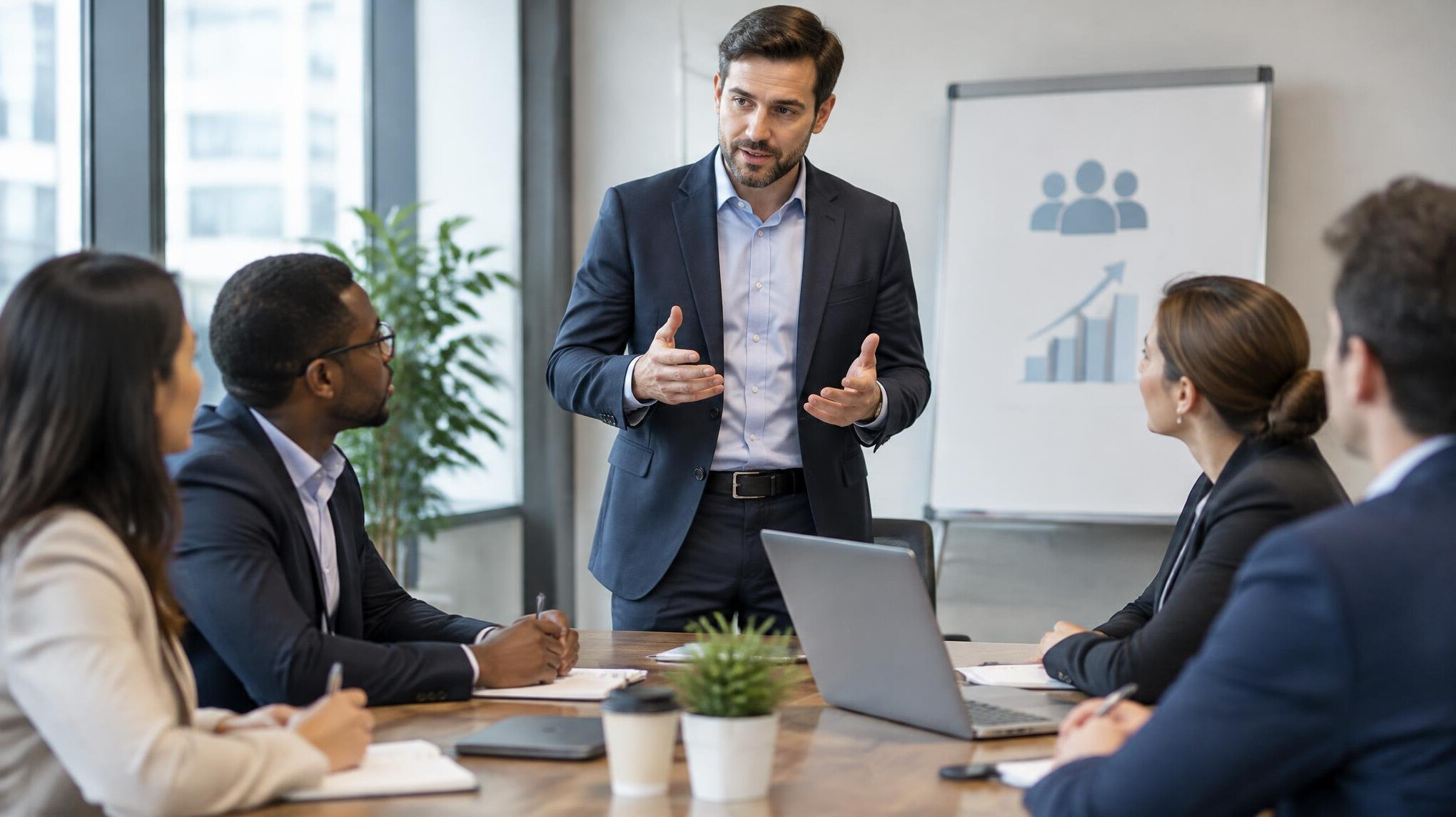 business leader in meeting