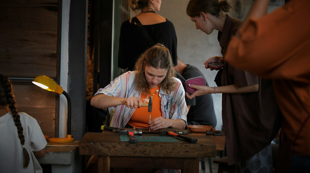 group of professionals in workshop